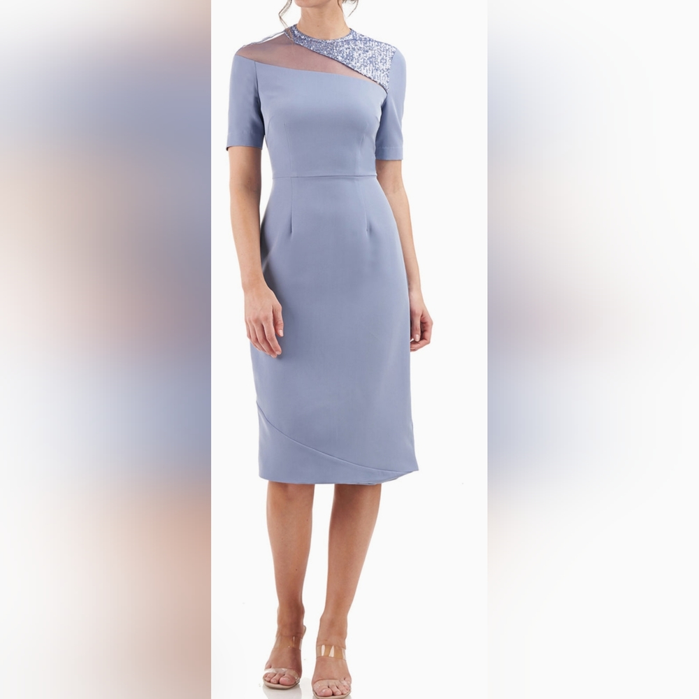JS COLLECTION HAYDEN SEQUIN KNEE LENGTH DRESS Size 10 NWT Blue